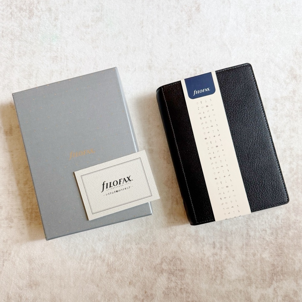 Filofax Heritage Personal Leather Organizer Black